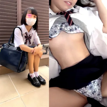 534CRT-017 Worn for 17 hours [Short height 145cm] White pants (full back) x uniform x black hair = the most beautiful girl *P activity with a daughter who is confused about her first love hotel in her life