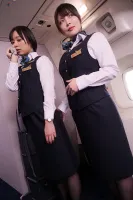 DANDY-873 Senior CA is a lesbian?  !  A newly minted flight attendant felt lesbian harassment when she rubbed her breasts at work